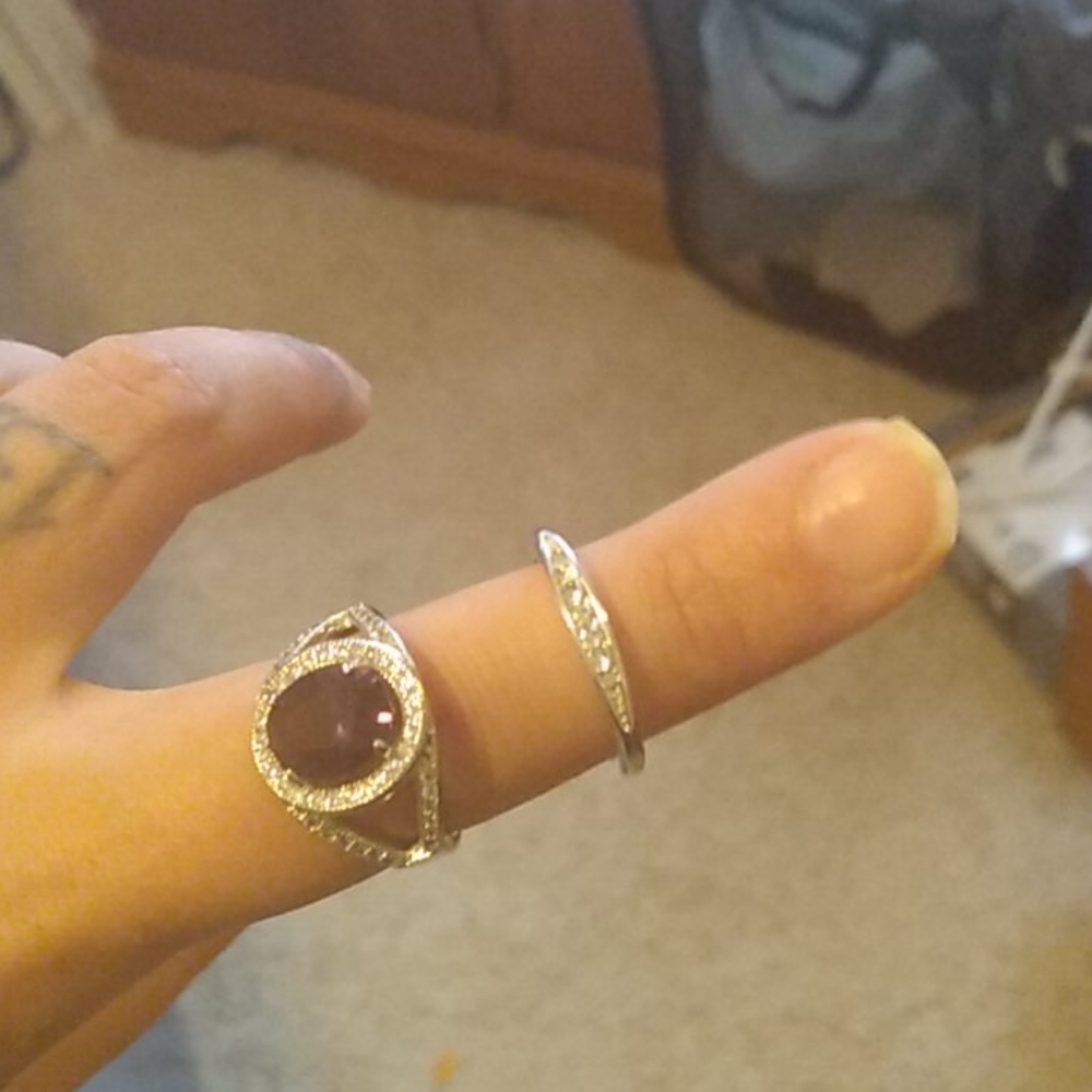 Lot of2, Sterling silver amethyst,and plated band